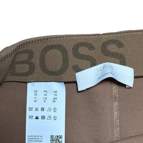 Hugo Boss Tan Camel High Rise Tapered Trouser Pants US 6 - Picture 3 of 7